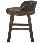 Rosalie decoratieve kruk/stoel hout donkerbruin