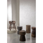 Rosalie decoratieve kruk/stoel hout donkerbruin