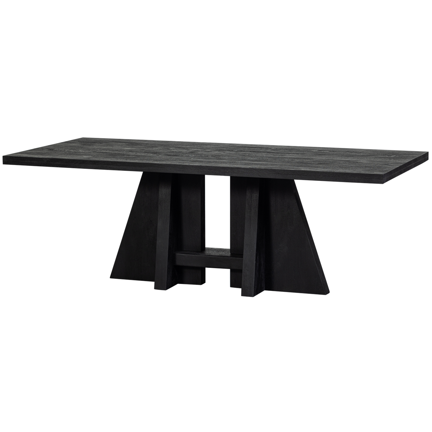 Kean eettafel met middenpoot mango zwart 220x100 cm