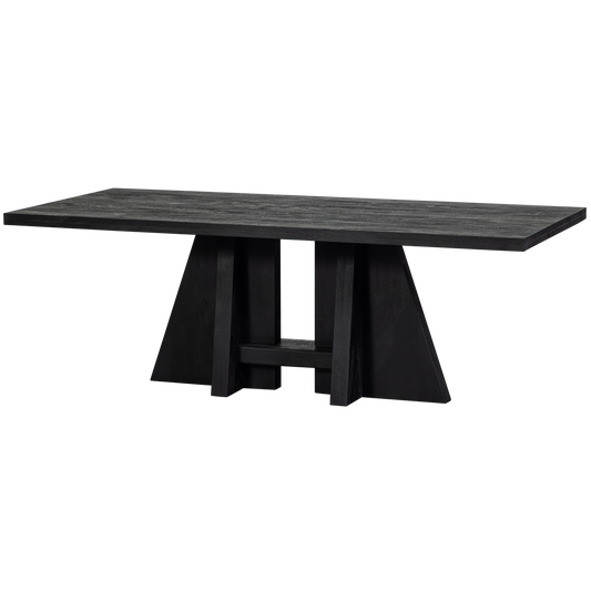 Kean eettafel met middenpoot mango zwart 220x100 cm