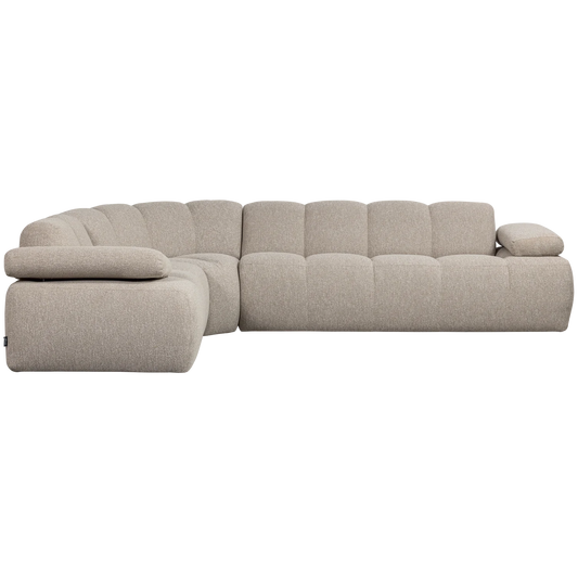 Mojo hoekbank links bouclé beige melange