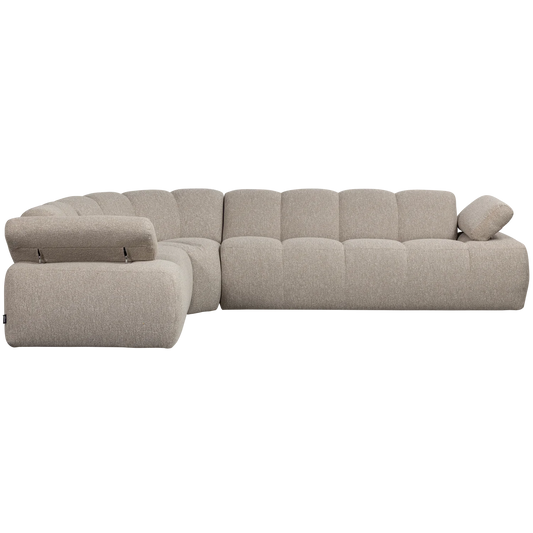 Mojo hoekbank links bouclé beige melange