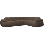 Mojo hoekbank rechts bouclé bruin melange