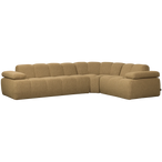 Mojo hoekbank rechts bouclé geel/bruin melange