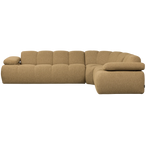 Mojo hoekbank rechts bouclé geel/bruin melange