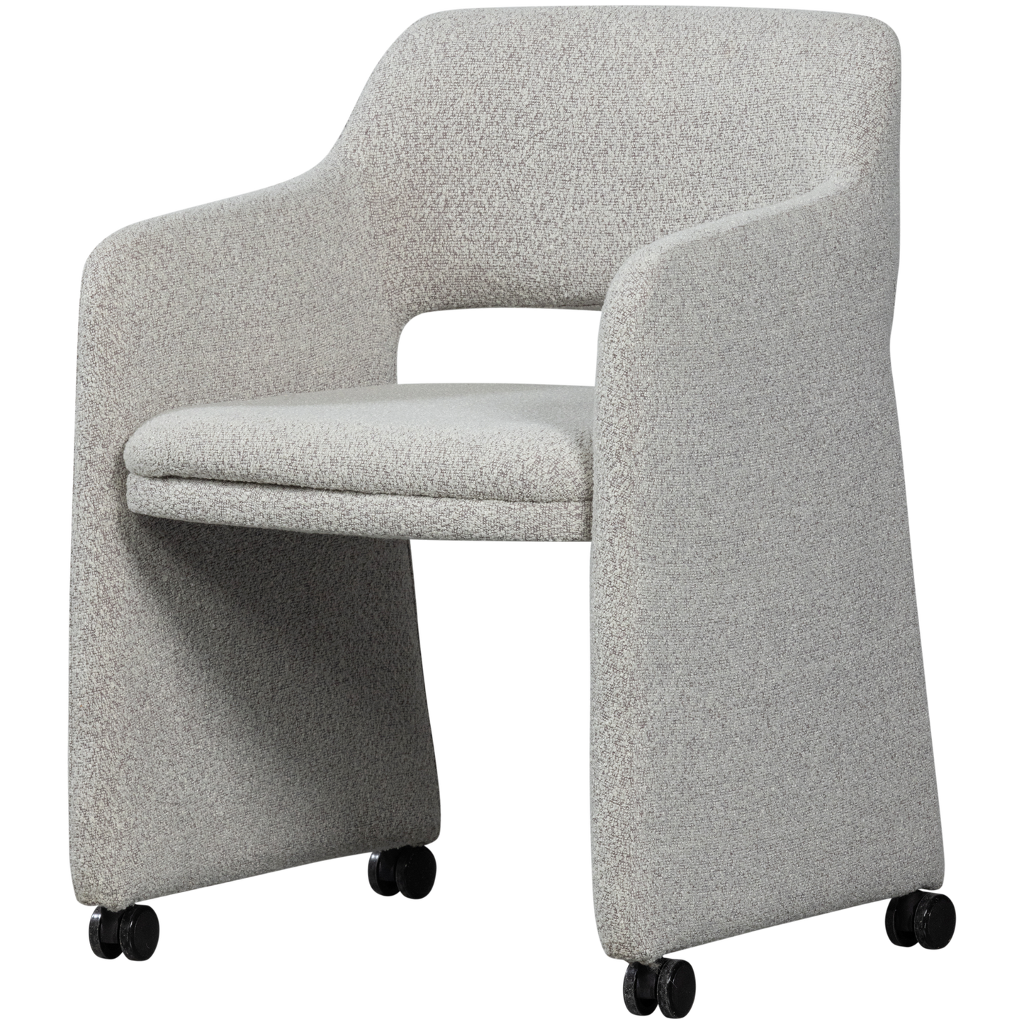 Lyric eetkamerstoel met wielen greige