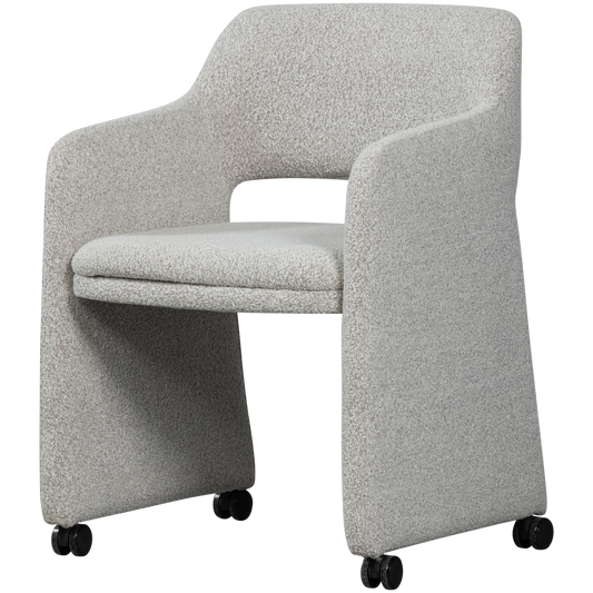 Lyric eetkamerstoel met wielen greige