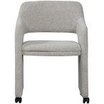 Lyric eetkamerstoel met wielen greige