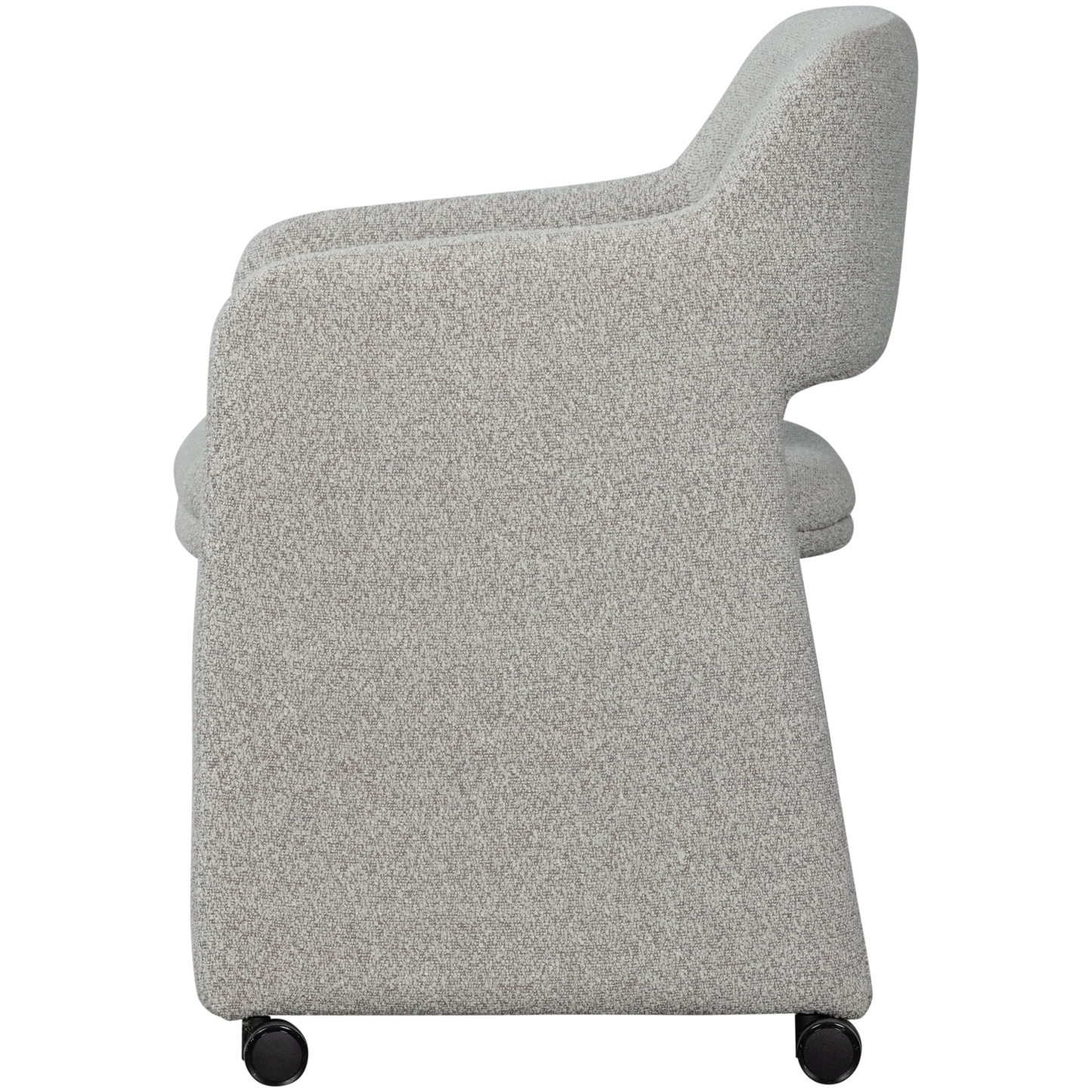 Lyric eetkamerstoel met wielen greige