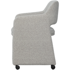 Lyric eetkamerstoel met wielen greige