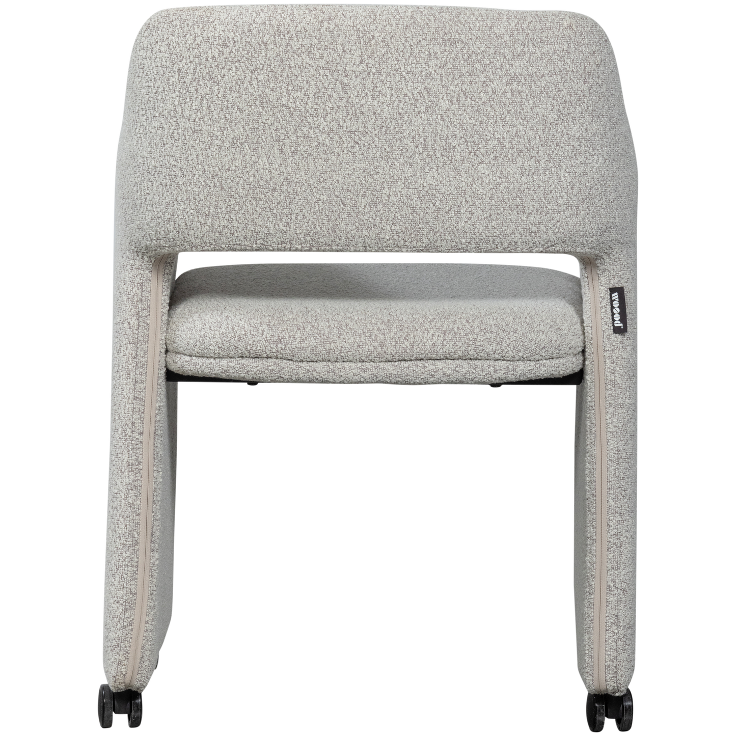 Lyric eetkamerstoel met wielen greige