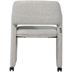 Lyric eetkamerstoel met wielen greige