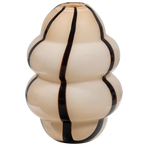 Kency vaas glas met streep naturel/zwart