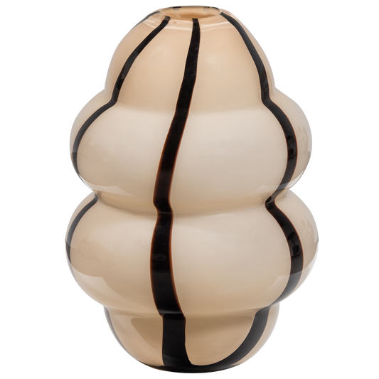 Kency vaas glas met streep naturel/zwart