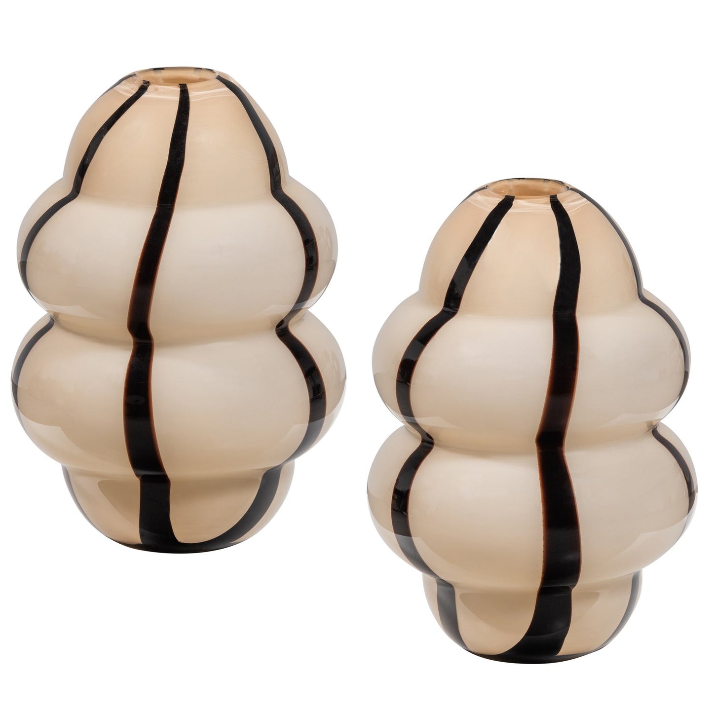 Kency vaas glas met streep naturel/zwart