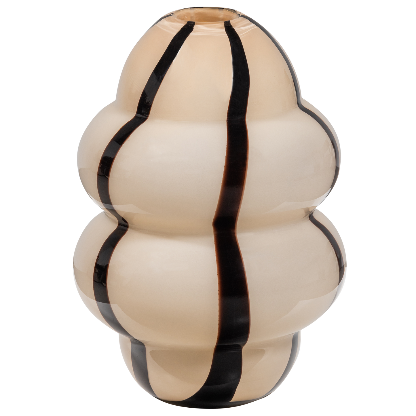 Kency vaas glas met streep naturel/zwart