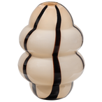 Kency vaas glas met streep naturel/zwart