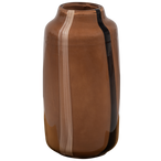 Selena vaas glas met streep bruin