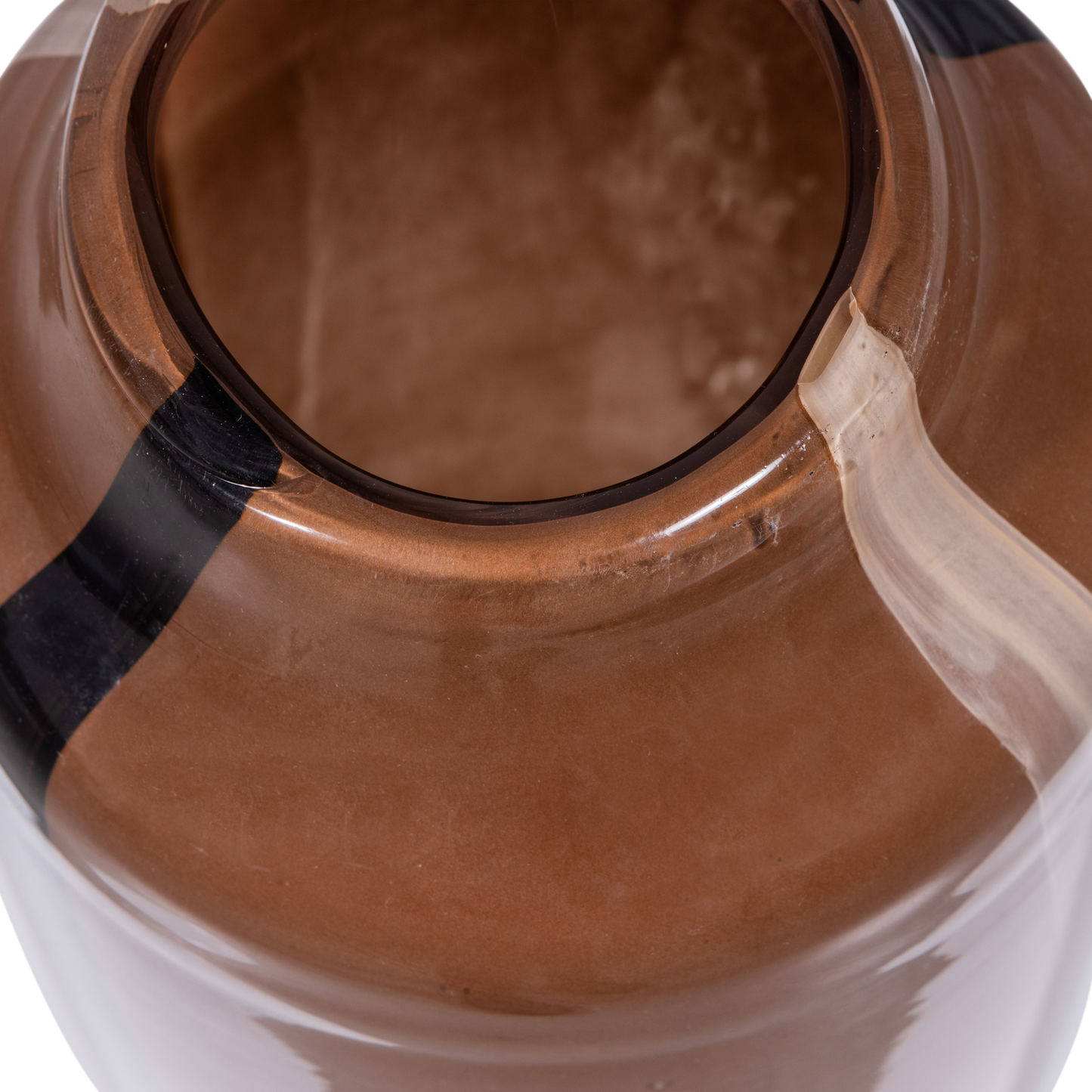 Selena vaas glas met streep bruin