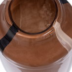 Selena vaas glas met streep bruin