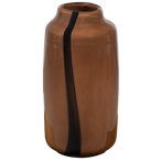 Selena vaas glas met streep bruin