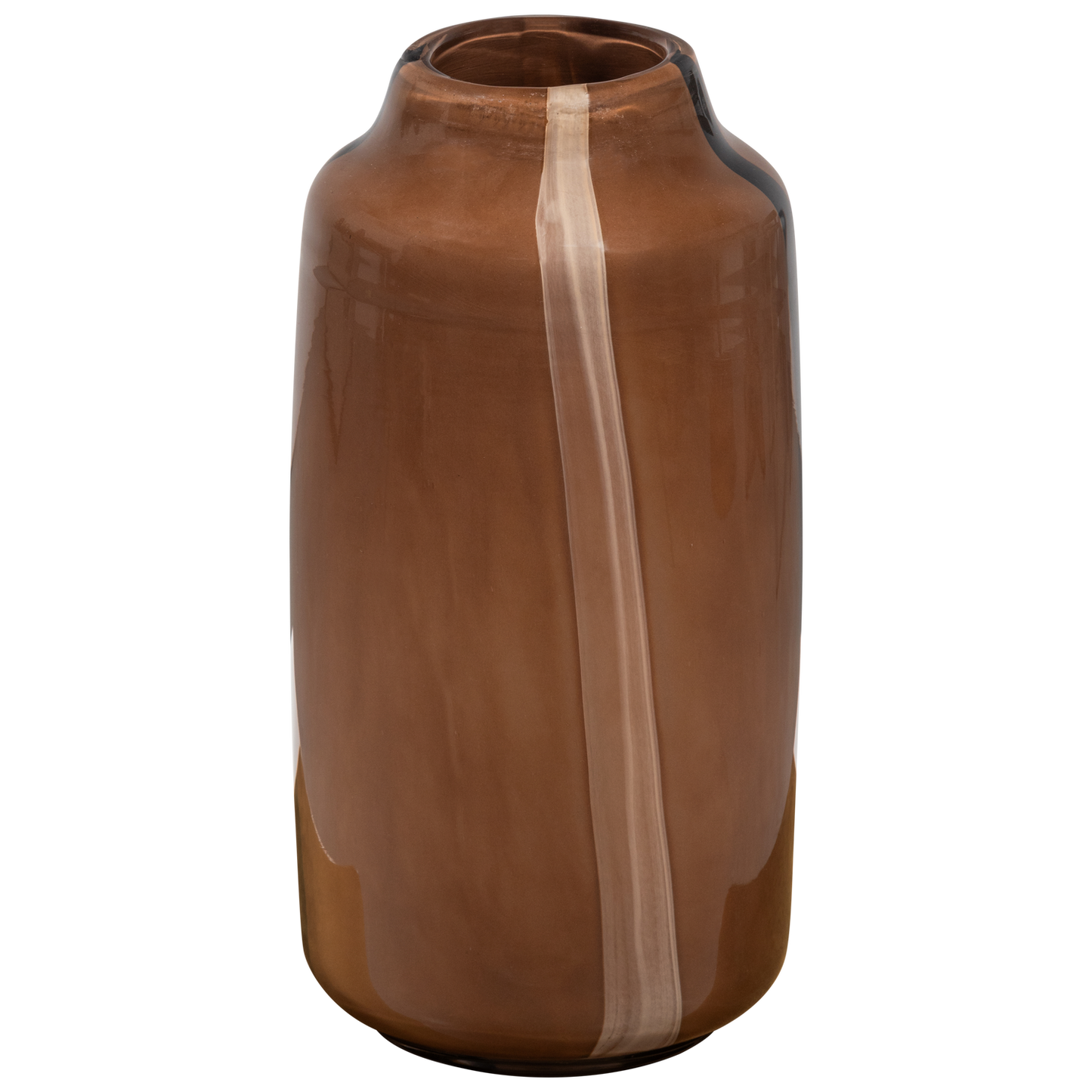 Selena vaas glas met streep bruin