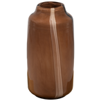 Selena vaas glas met streep bruin