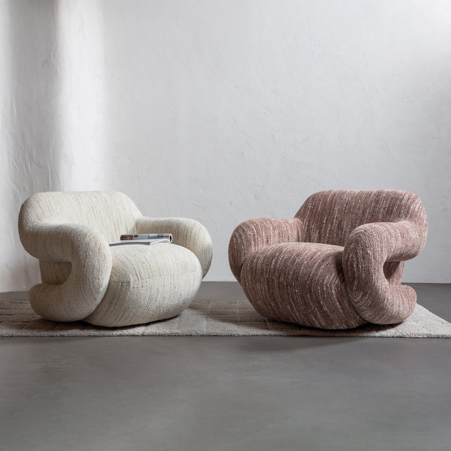Folke fauteuil chenille naturel melange