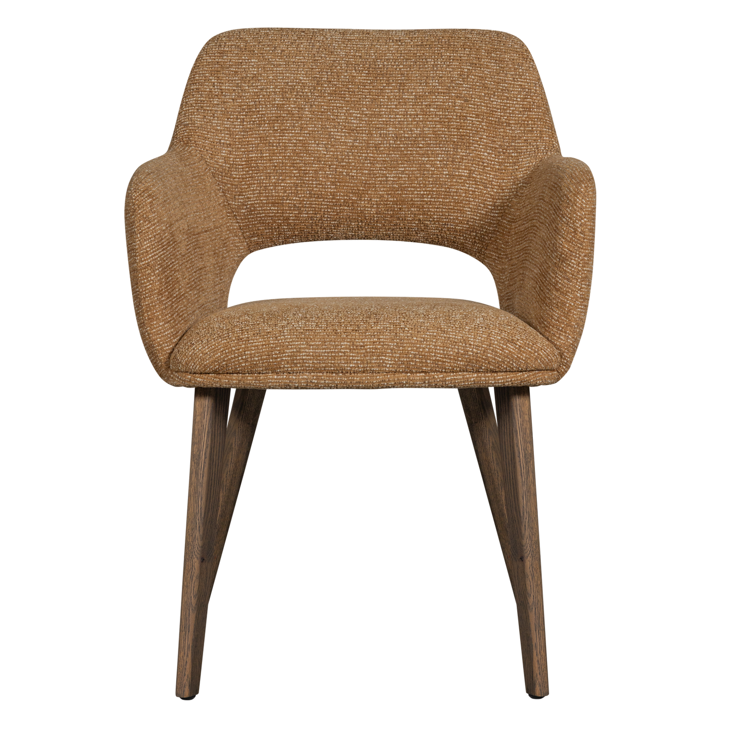 Murat eetkamerstoel geel met houten poot bruin