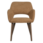 Murat eetkamerstoel geel met houten poot bruin