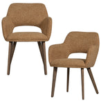 Murat eetkamerstoel geel met houten poot bruin