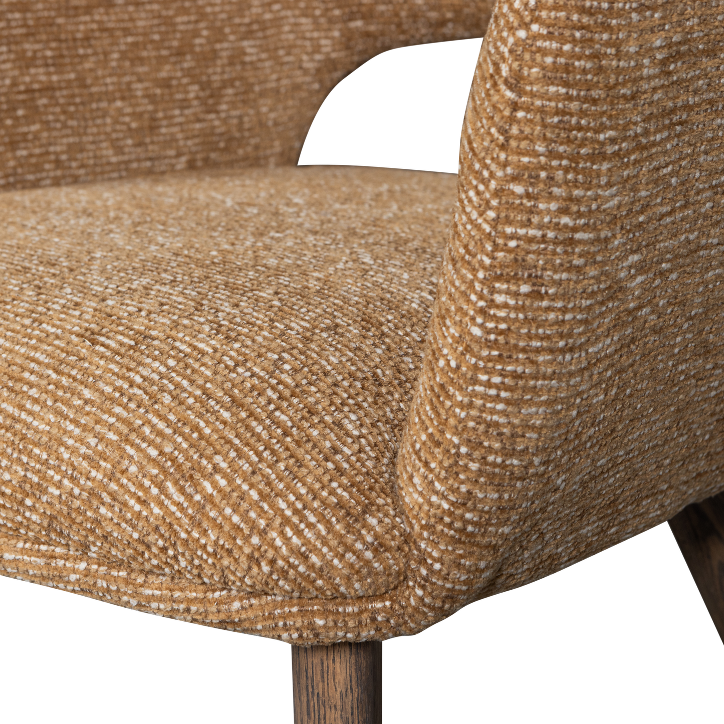 Murat eetkamerstoel geel met houten poot bruin