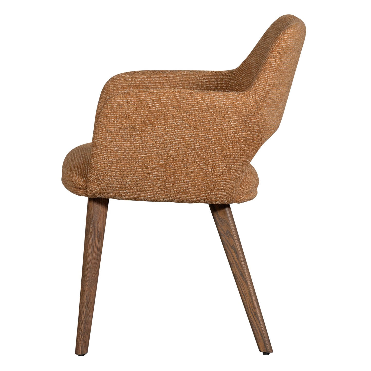 Murat eetkamerstoel geel met houten poot bruin