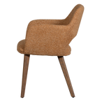 Murat eetkamerstoel geel met houten poot bruin