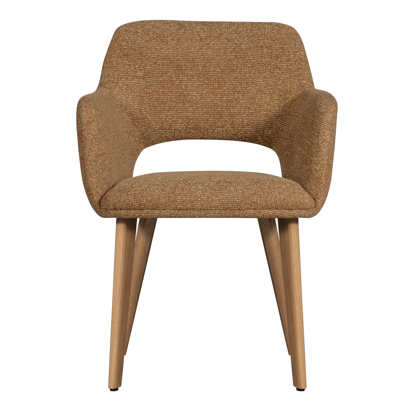 Murat eetkamerstoel geel met houten poot naturel