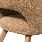 Murat eetkamerstoel geel met houten poot naturel