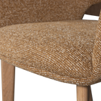 Murat eetkamerstoel geel met houten poot naturel