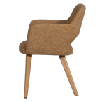 Murat eetkamerstoel geel met houten poot naturel