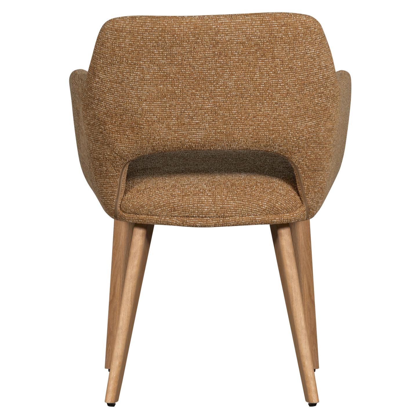 Murat eetkamerstoel geel met houten poot naturel