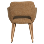 Murat eetkamerstoel geel met houten poot naturel