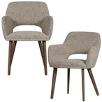 Murat eetkamerstoel naturel met houten poot bruin