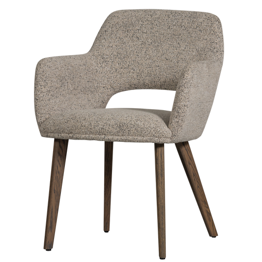 Murat eetkamerstoel naturel met houten poot bruin