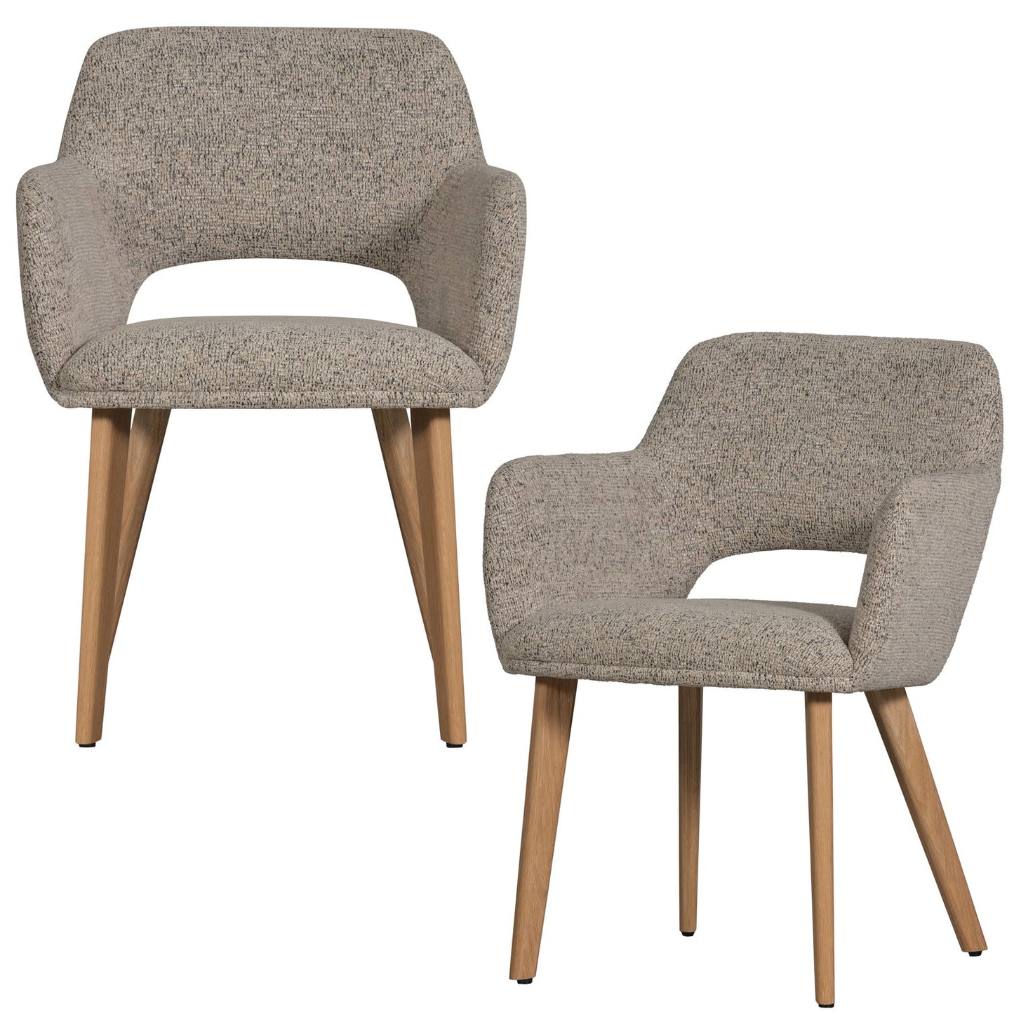 Murat eetkamerstoel naturel met houten poot naturel