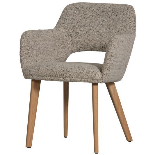 Murat eetkamerstoel naturel met houten poot naturel