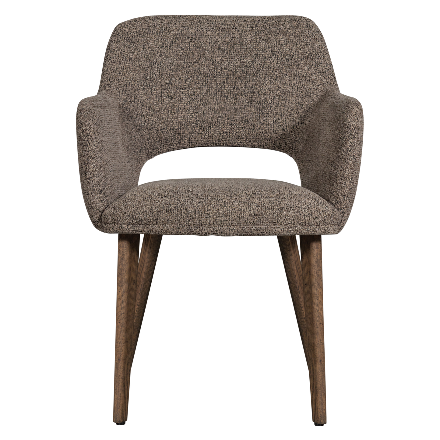 Murat eetkamerstoel taupe met houten poot bruin