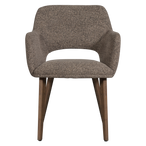 Murat eetkamerstoel taupe met houten poot bruin