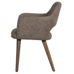 Murat eetkamerstoel taupe met houten poot bruin