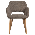 Murat eetkamerstoel taupe met houten poot naturel