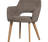Murat eetkamerstoel taupe met houten poot naturel