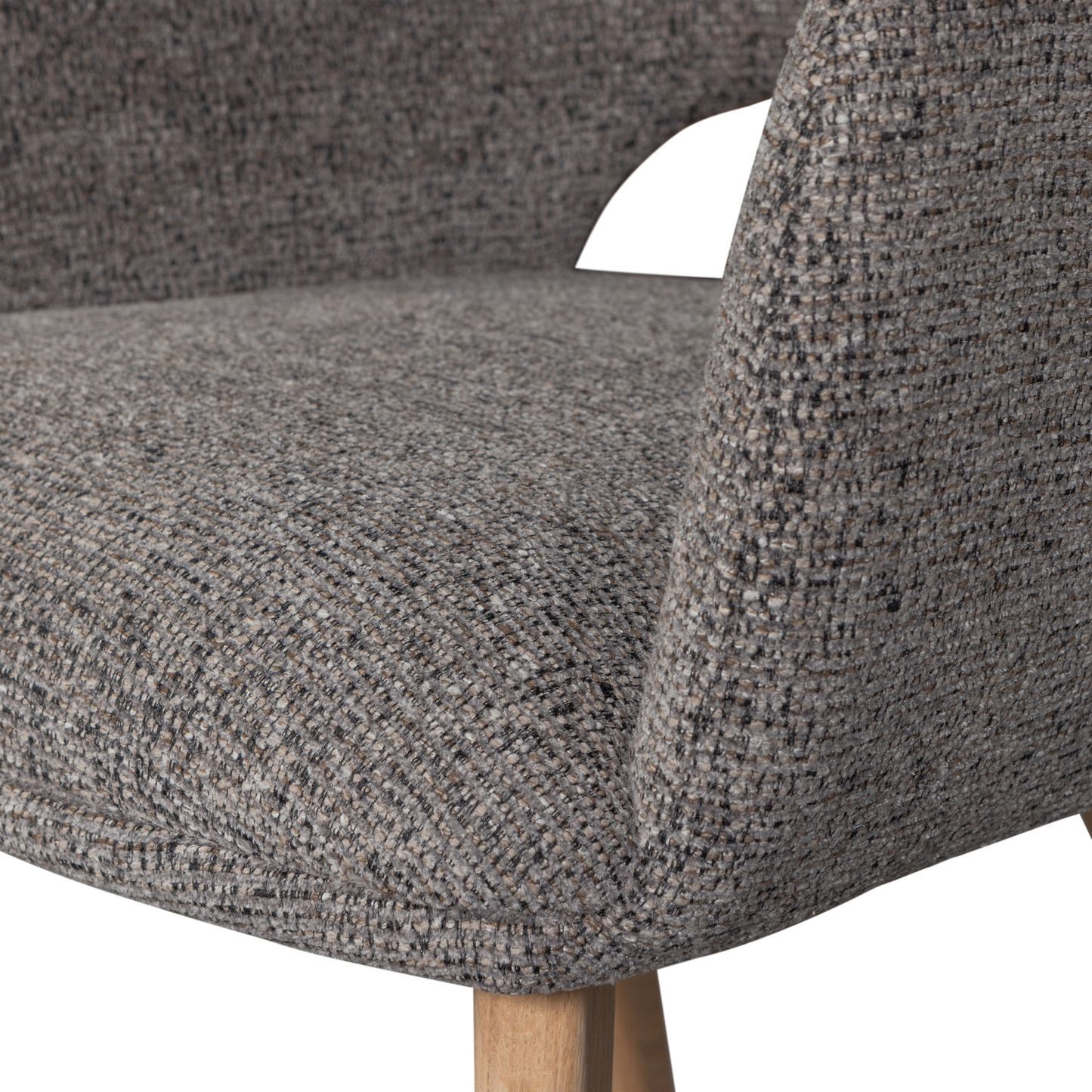 Murat eetkamerstoel taupe met houten poot naturel